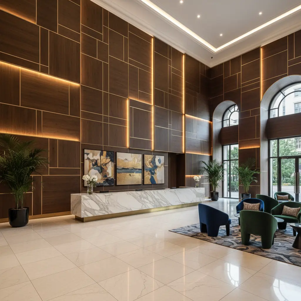 Wall Cladding Panel For Luxury Hotel Lobby Design