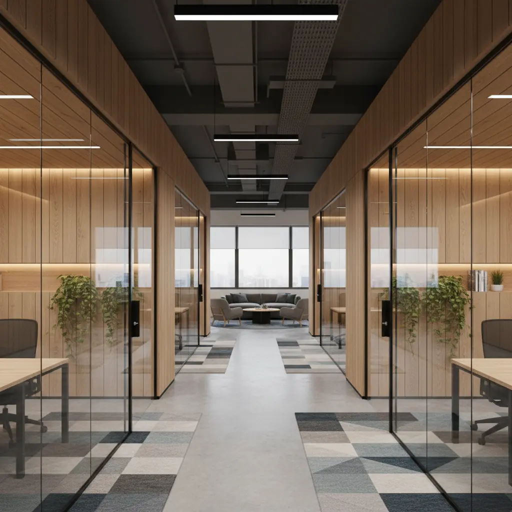 Wpc Wall Panel Interior For Commercial Office Renovation