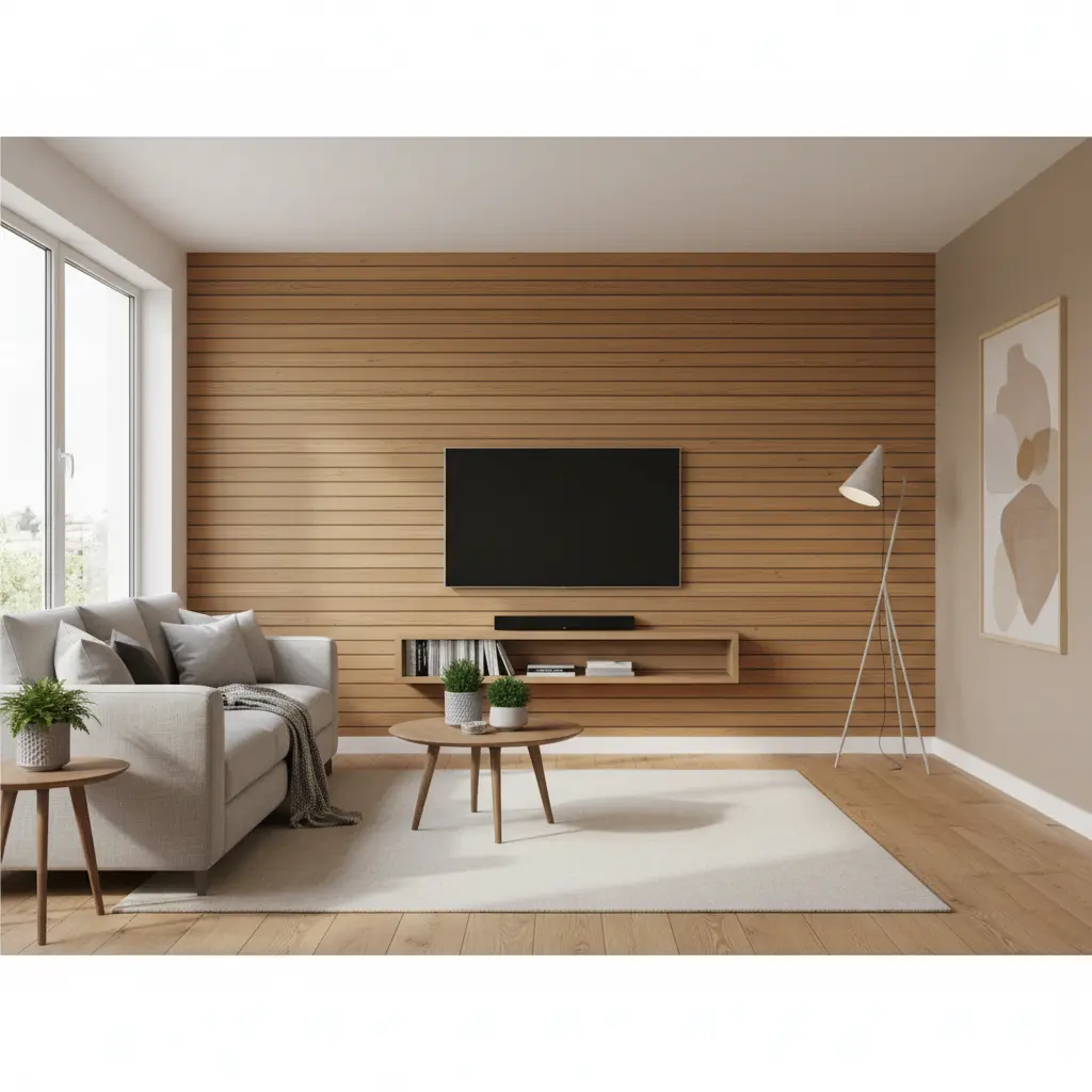 WPC Exterior Slat Wall Panel For Residential Interior Decoration