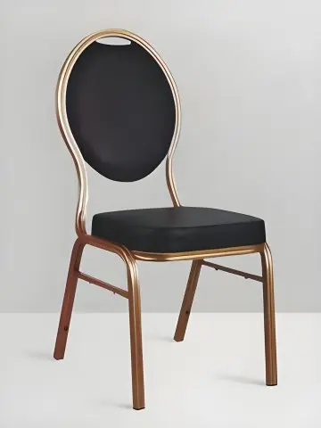 Light luxury gold-framed banquet chairs - high-end dining chairs specially designed for hotel weddings, celebrations and business banquets