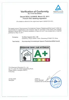 Plasterboard Certificate 4
