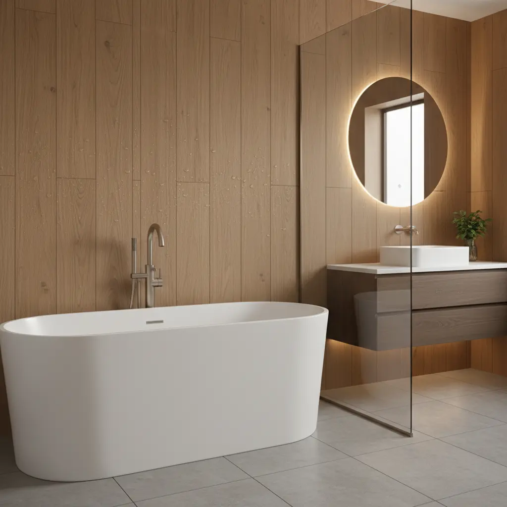 Wpc Co-Extruded Cladding Panels For Waterproof Bathroom Lining